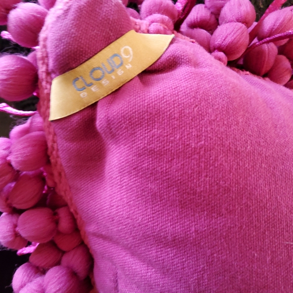 Cloud 9 Design Fuchsia Textured Accent Pillow - Picture 5 of 7